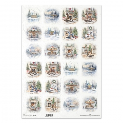 Papier ryżowy ITD A3 R1289L Boże Narodzenie, zima